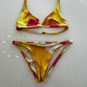 Emilio Pucci Pink/Yellow/Orange Multi Print Bikini
